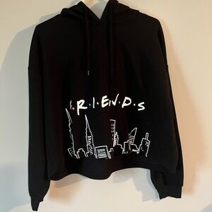 Friends black crop hoodie